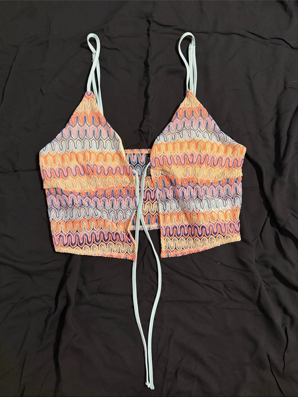 H&M Divided - Multicolor Crochet Wave Festival Crop Top